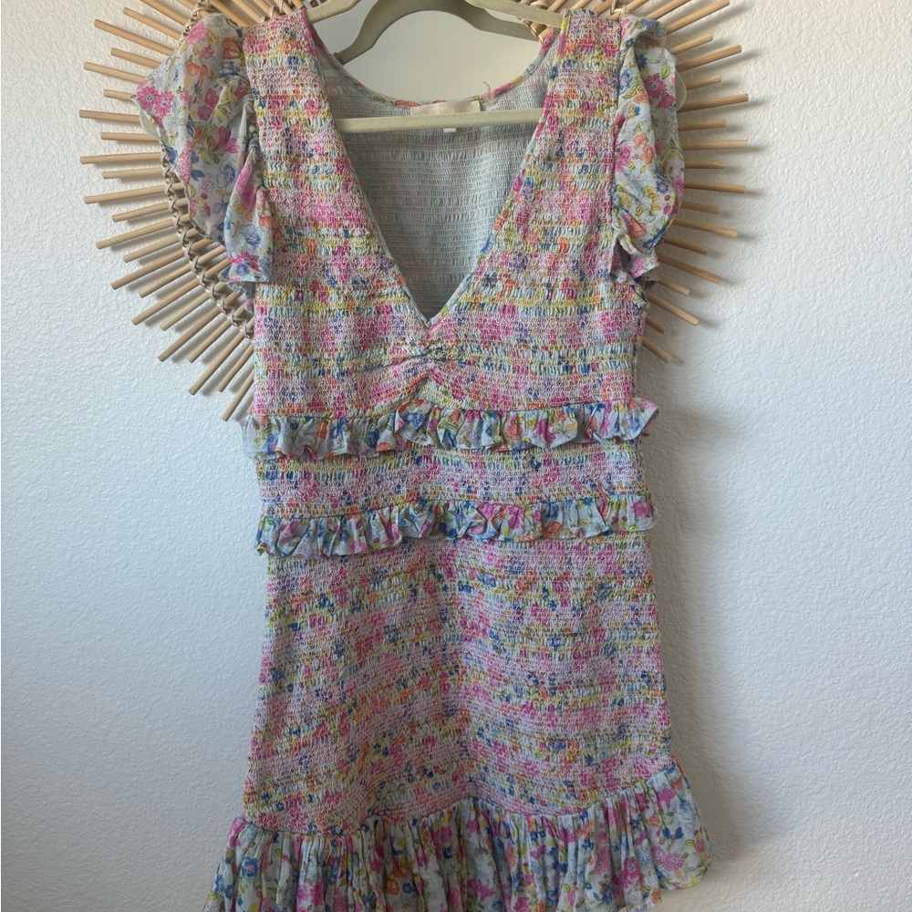 LoveShackFancy Sonora Floral Ruffle Mini Dress - Picture 3 of 5